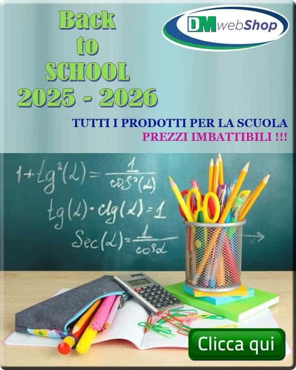 Back to School 2025-2026 con DMwebShop: materiali scolastici essenziali come penne, matite, astucci e quaderni di qualità a prezzi imbattibili