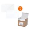Scatola 100 biglietti 100 buste Bristol bianco 7,5 x 11,2 cm - 8456