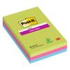 Blocco foglietti Super Sticky rettangolari - a righe - colori Ultra - 101 x 152 mm - 90 fogli - conf. 3 pezzi - Post-it - 7100235020 - 51135813324 - DMwebShop