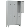 Armadio spogliatoio in metallo - 6 vani sovrapposti - 90 x 50 x 180 cm - grigio - Fasma - 116S/06/S - DMwebShop