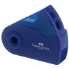 Temperamatite Sleeve con contenitore - 2 fori - con serbatoio - 70 x 34 x 20 mm - rosso e blu assortiti - Faber Castell - 182701 - 6933256608048 - DMwebShop