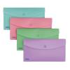 Busta con bottone Pastel 9,9 x 21 cm PP colori assortiti - 25275