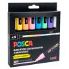 Marcatore Uni Posca PC5M - punta media 1,8 - 2,5 mm - colori assortiti pastel - conf. 8 pezzi - Uni Mitsubishi - M PC5MP 8P - 8007404249242 - DMwebShop