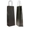 Portabottiglie BARBERA maniglie cordino 14 x 9 x 38 cm carta biokraft nero Mainetti Bags - 7994
