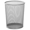 Cestino gettacarte tondo metallo traforato grigio argento - 29405