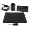 Servizio scrittoio William - ecopelle - 5 componenti - nero - City Time - 60451 - 8002787604510 - DMwebShop