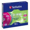 Scatola 5 CD RW DataLife Plus slim case 8X 10X serigrafato colorato 700MB - 939