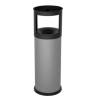 Gettacarte autoestinguente con posacenere 25 lt diametro 25 cm H 80 cm acciaio grigio Stilcasa 572 G - 24049