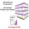 Carta bianca per stampanti ad alta velocita A4,80 gr scatole da 5 risme 410 Risme Rey Copy - 809 Carta bianca per stampanti ad alta velocita A4,80 gr scatole da 5 risme 410 Risme Rey Copy - 809