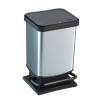 Pattumiera a pedale Paso 29x27x46 cm 20 lt PPL metallizzato nero argento - 8835