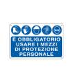 Cartello segnalatore - 30x20 cm - E' OBBLIGATORIO USARE I MEZZI DI PROTEZIONE INDIVIDUALE - alluminio - Cartelli Segnalatori - E3127 - 8769033127284 - DMwebShop