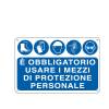 Cartello segnalatore - 30x20 cm - E' OBBLIGATORIO USARE I MEZZI DI PROTEZIONE INDIVIDUALE - alluminio - Cartelli Segnalatori - E3127 - 8769033127284 - DMwebShop
