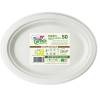 Piatto piano monouso ovale 26 x 19,5 cm cellulosa bianco Green - 9212