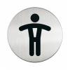 Pittogramma adesivo WC uomini diametro 8,3 cm acciaio - 9600