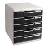 Cassettiera Modulo A4,28,8 x 32 x 35 cm 5 cassetti grigio nero - 17582