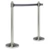 Colonnina segnapercorso cromata altezza 100 cm nastro retrattile grigio da 210 cm - 13684