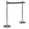 Colonnina segnapercorso cromata altezza 100 cm nastro retrattile nero da 210 cm - 13681