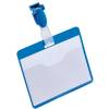 Portanome a tasca aperta clip in plastica 6 x 9 cm blu - 13658