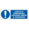 Cartello segnalatore - 35 x 12,5 cm - USCITA DI EMERGENZA LASCIARE LIBERO IL PASSAGGIO - alluminio - Cartelli Segnalatori - E19994K - 8798110019990 - DMwebShop Cartello segnalatore - 35 x 12,5 cm - USCITA DI EMERGENZA LASCIARE LIBERO IL PASSAGGIO - alluminio - Cartelli Segnalatori - E19994K - 8798110019990 - DMwebShop