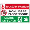 Cartello segnalatore multisimbolo - 30 x 20 cm - IN CASO DI INCENDIO NON USARE L'ASCENSORE - alluminio - Cartelli Segnalatori - E3537 - 8798320063530 - DMwebShop