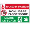 Cartello segnalatore multisimbolo - 30 x 20 cm - IN CASO DI INCENDIO NON USARE L'ASCENSORE - alluminio - Cartelli Segnalatori - E3537 - 8798320063530 - DMwebShop