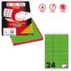 Etichetta adesiva C500 - permanente - 70 x 36 mm - 24 etichette per foglio - verde fluo - scatola 100 fogli A4 - Markin - X210C500F-VE - 8007047051257 - DMwebShop