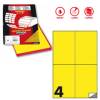 Etichetta adesiva C519 - permanente - 105 x 148,5 mm - 4 etichette per foglio - giallo fluo - scatola 100 fogli A4 - Markin - X210C519F-GI - 8007047051127 - DMwebShop