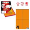 Etichetta adesiva C519 - permanente - 105 x 148,5 mm - 4 etichette per foglio - arancio fluo - scatola 100 fogli A4 - Markin - X210C519F-AR - 8007047051134 - DMwebShop