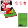 Etichetta adesiva A406 - permanente - 47,5 x 25,5 mm - 44 etichette per foglio - verde fluo - scatola 100 fogli A4 - Markin - X210A406F-VE - 8007047051226 - DMwebShop