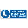 Cartello segnalatore 35 x 12,5 cm CALZATURE DI SICUREZZA OBBLIGATORIE alluminio - 17480