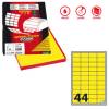 Etichette adesive A 406 in carta permanenti 47,5 x 25,5 mm 100 fogli giallo fluo angoli tondi - 7313