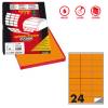 Etichette adesive C 500 in carta permanenti 70 x 36 mm 100 fogli arancio fluo 24 etichette per foglio - 7317