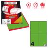 Etichette adesive C 519 in carta permanenti 105 x 148,5 mm 100 fogli verde fluo - 7309