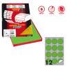 Etichette adesive tonde R 310 in carta permanenti diametro 60 mm 12 etichette per foglio 100 fogli verde fluo X210R310F VE - 7303