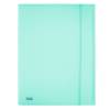 Cartella 3 lembi con elastico Pastel 24 x 33 cm dorso 1 cm PP celeste - 2031