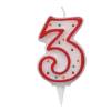 Candelina Zuccherino - numero 3 - h 8,5 cm - Big Party - CC6033 - 8020834060331 - DMwebShop