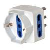 Adattatore triplo con spina 2P T 16A 2 prese bipasso 10,16A 1 Schuko Mkc 492518066 - 131