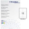 Etichetta adesiva - carta - permanente - 105 x 48 mm - 12 etichette per foglio - bianco - conf. 100 fogli A4 - Starline - X210ODC504 - 8025133013798 - DMwebShop