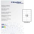 Etichetta adesiva - carta - permanente - 105 x 48 mm - 12 etichette per foglio - bianco - conf. 100 fogli A4 - Starline - X210ODC504 - 8025133013798 - DMwebShop