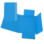 Cartella 3 lembi con elastico A5 dorso variabile cartone plastificato azzurro - 5060
