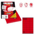 Etichetta adesiva C500 - in carta - permanente - 70 x 36 mm - 24 etichette per foglio - rosso - scatola 100 fogli A4 - Markin - X210C500R - 8007047921635 - DMwebShop
