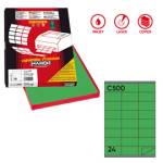 Etichette adesive C 500 in carta permanenti 70 x 36 mm 100 fogli verde - 1574