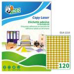 Etichette adesive ovali GL4 in carta permanenti 22 x 16 mm oro satinato 100 fogli - 1862