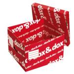 Scatola - con coperchio - 39,5 x 28 x 35,5 cm - bianco e rosso - conf. 12 pezzi - Dox - 1600175 - 8004389079581 - DMwebShop