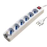 Presa multipla con interruttore - 6 prese multistandard tedesco-italiano - MKC - Melchioni - 492518317 - 8006012108026 - DMwebShop