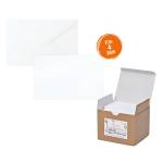 Scatola 100 biglietti 100 buste Bristol bianco 7,5 x 11,2 cm - 8456