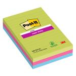 Blocco foglietti Super Sticky rettangolari - a righe - colori Ultra - 101 x 152 mm - 90 fogli - conf. 3 pezzi - Post-it - 7100235020 - 51135813324 - DMwebShop