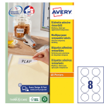 Etichette adesive L4852REV - carta bianca - rimovibile - Ø 63,5 mm - 8 etic. Per foglio - conf. 25 fogli A4 - Avery - L4852REV-25 - 5014702134142 - DMwebShop