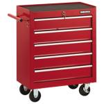 Carrello portautensili con ruote 5 cassetti acciaio rosso Garden Friend - 22809