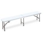 Panca Horeca pieghevole 44 x 30 x 183 cm HDPE bianco - 25017